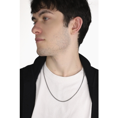 Panzerkette 60 cm Weißgold Herren 