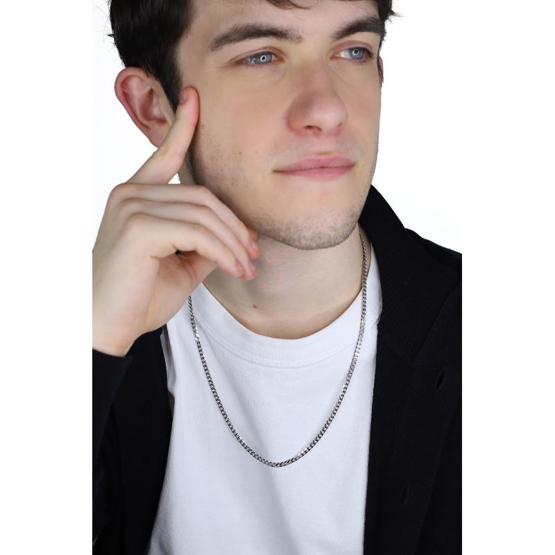 Weißgold 18k Panzerkette 60 cm 