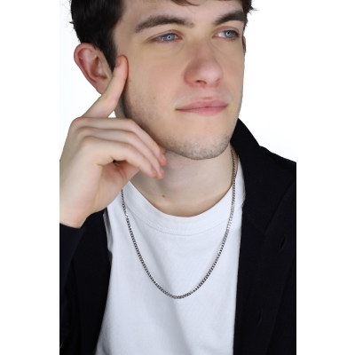 Weißgold 18k Panzerkette 60 cm 