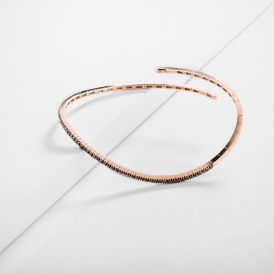 Roségold 18K Armband mit schwarzen Diamanten