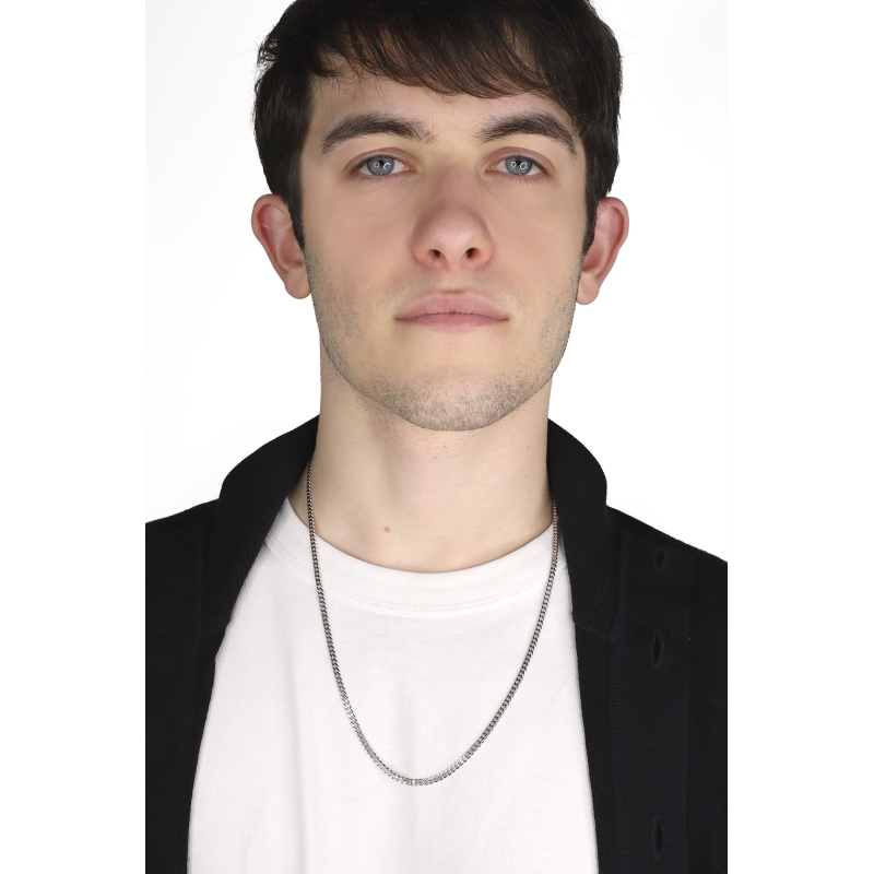 Weißgold Kette 60 cm Panzerkette 