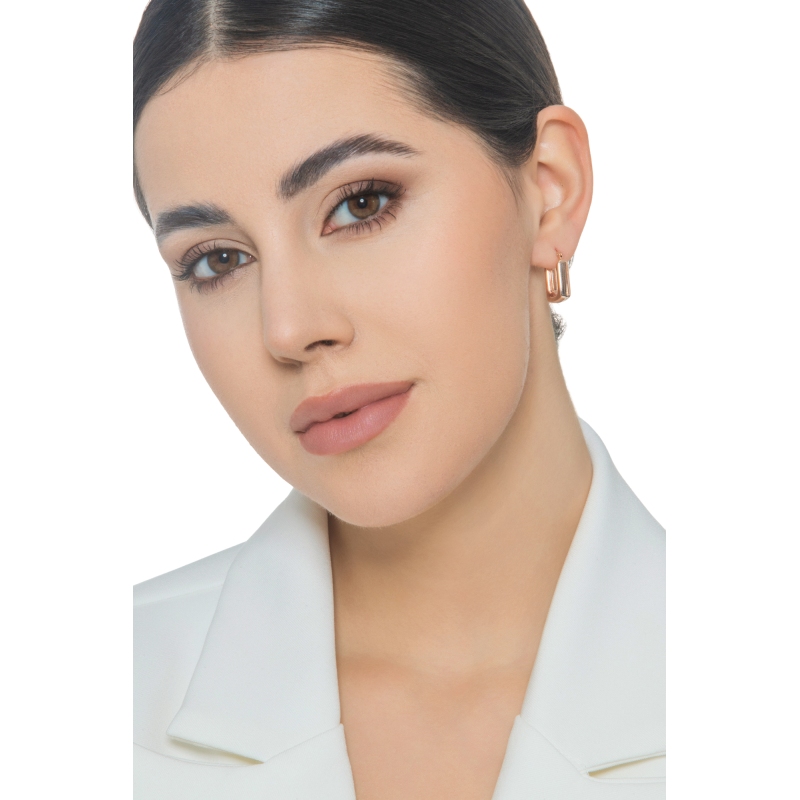 Viereckige Ohrringe aus Roségold 18K