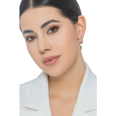 Viereckige Ohrringe aus Roségold 18K