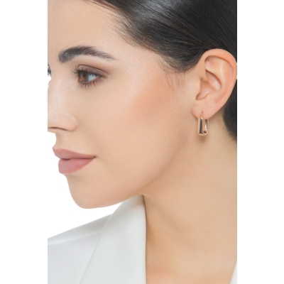 Viereckige Ohrringe aus Roségold 18K