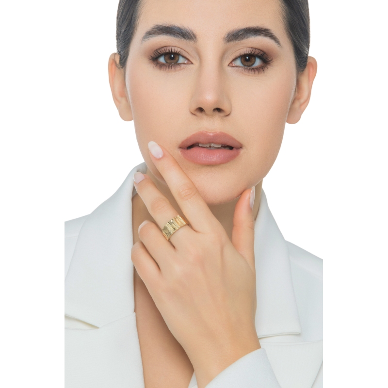 Ausgefallener Ring aus Gelbgold 18k