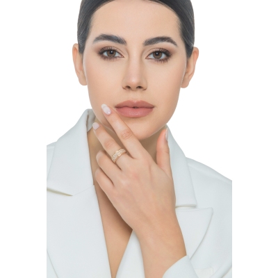 Bandring aus 18K Roségold mit Brillanten