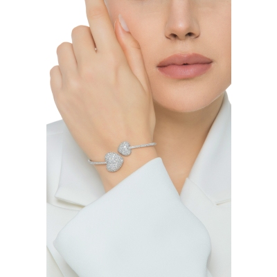 Armreif TOI&MOI Weißgold 18K mit zwei Herzen aus Diamanten