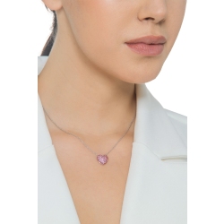 Herzkette mit rosa Saphiren Weißgold 750 2