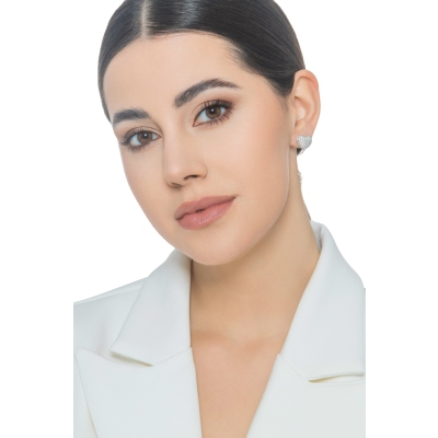 Herz Ohrringe aus Brillanten Weißgold 18K