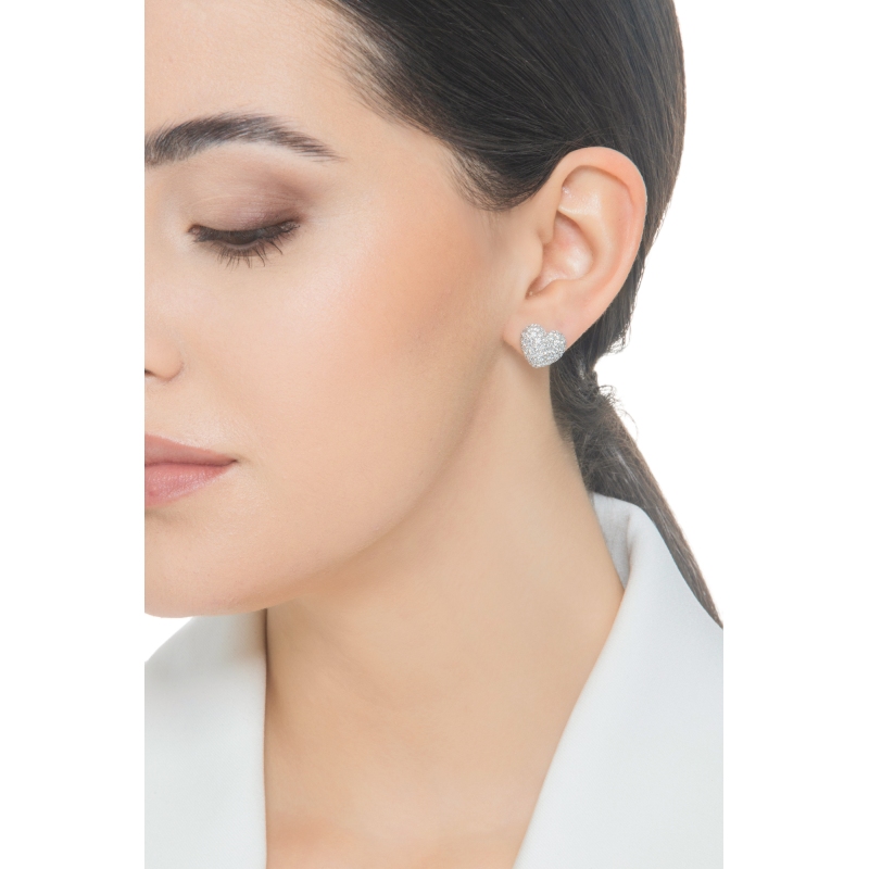 Herz Ohrringe aus Brillanten Weißgold 18K Herz Ohrringe aus Brillanten Weißgold 18K