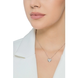 Herzkette mit Diamanten aus Weißgold 18K 2