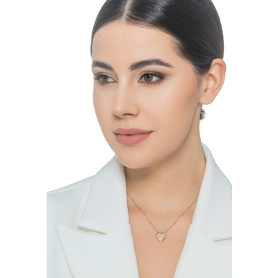 Halskette aus Gelbgold 18K mit Herz aus Brillanten