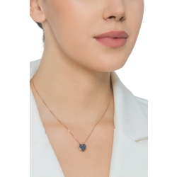 Roségold 18K Kette mit Herz aus blauen Saphiren  2