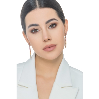 Saphir Ohrringe 18 K Roségold - Rainbow Kollektion