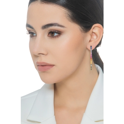 Saphir Ohrringe 18 K Roségold - Rainbow Kollektion