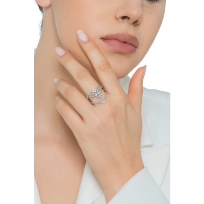 Weißgold 750 Designer Ring mit Brillanten 