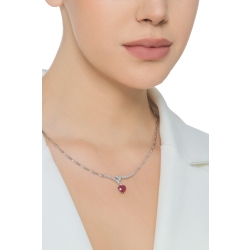 Halskette aus Weißgold 18K mit Brillanten und Rubin Herz 2
