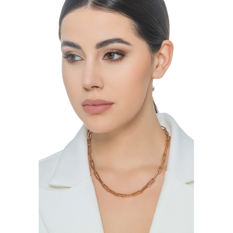 Roségold 18K Kette Paperclip