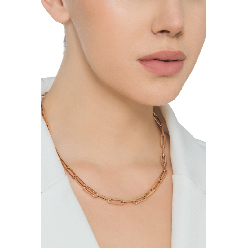 Roségold 18K Kette Paperclip