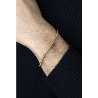 Tennisarmband aus Gelbgold 18k mit Diamanten