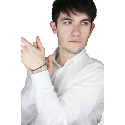 Weißgold 18K Tennisarmband ICED OUT mit schwarzen Diamanten