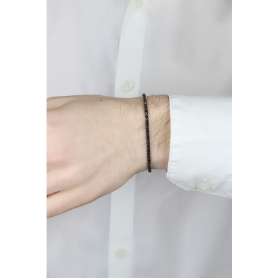 Weißgold 18K Tennisarmband ICED OUT mit schwarzen Diamanten