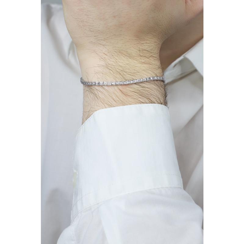 Tennisarmband mit Diamanten Weißgold 18 Karat Tennisarmband mit Diamanten Weißgold 18 Karat