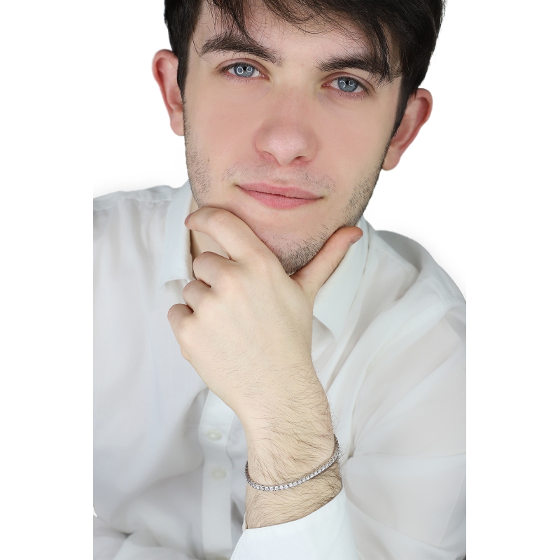 Weißgold Tennisarmband mit Diamanten