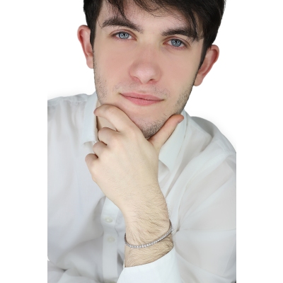 Weißgold Tennisarmband mit Diamanten