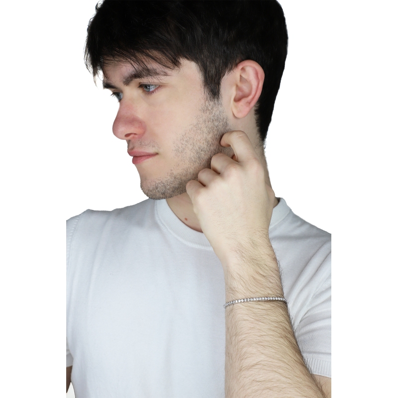 Tennisarmband aus 18K Weißgold 750 mit Diamanten