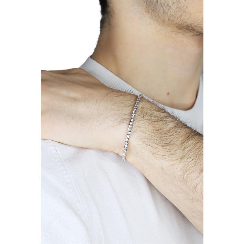 Tennisarmband aus 18K Weißgold 750 mit Diamanten