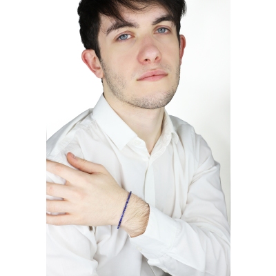 Weißgold 18K Tennisarmband mit blauen Saphiren 