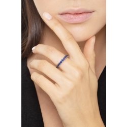 18k Weißgoldring mit blauen Saphiren 2