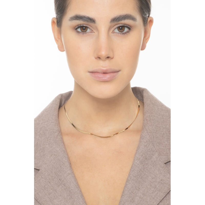 Flache Schlagenkette Gelbgold 18K Flache Schlagenkette Gelbgold 18K