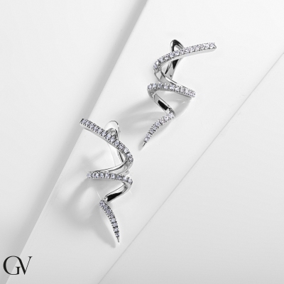 Ohrhänger aus 18K Weißgold mit Diamanten