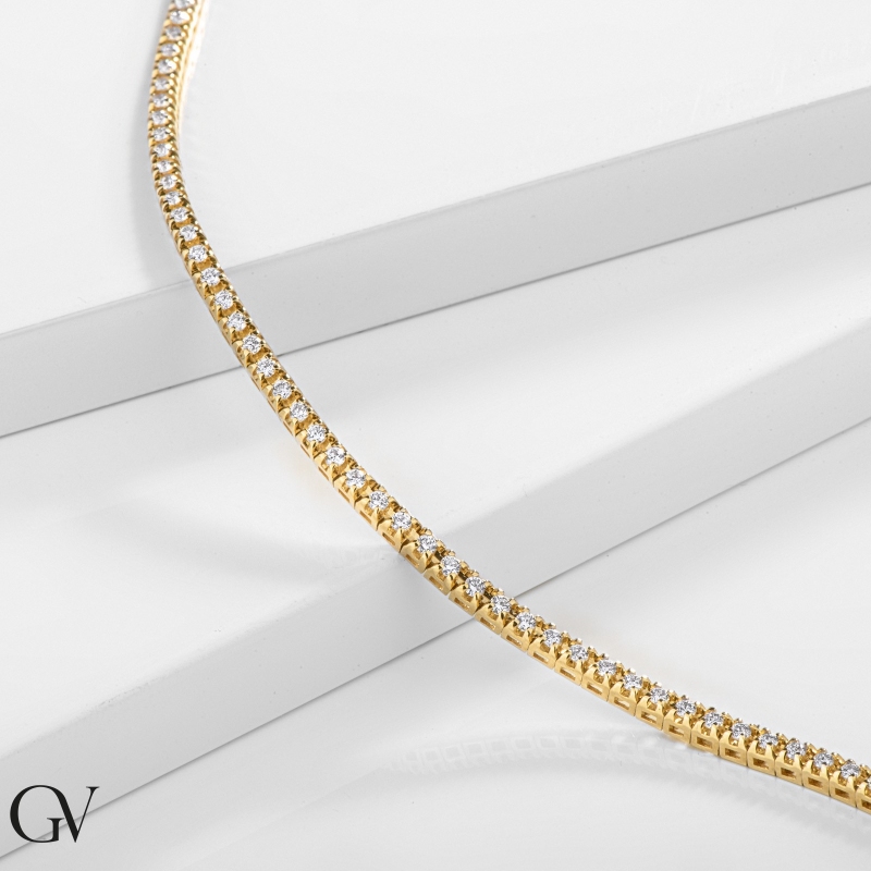 Tennisarmband aus Gelbgold 18k mit Diamanten Tennisarmband aus Gelbgold 18k mit Diamanten
