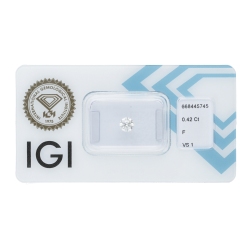 IGI-zertifizierter Diamant CT 0,42 F VS1