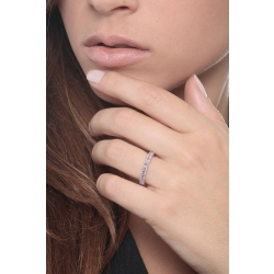 Memoire Ring Weißgold 750 mit rosa Saphiren 2