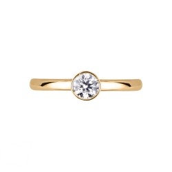 Solitärring Zargenfassung Gelbgold 18K