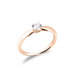 Lineare Fassung Solitärring mit 4 Krappen Roségold 2