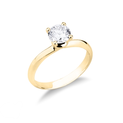 Solitär-Fassung Gelbgold 4 Krappen