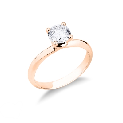 Solitär-Fassung Roségold 4 Krappen