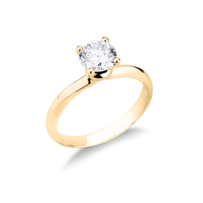 Gelbgold Solitär-Fassung 4 Krappen