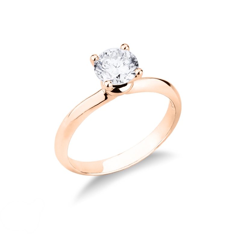 Roségold Solitär-Fassung 4 Krappen