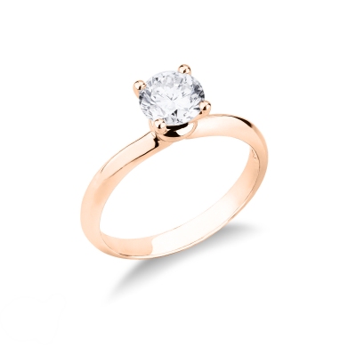 Roségold Solitär-Fassung 4 Krappen