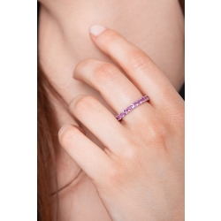 Memory Ring Weißgold 18K mit rosa Saphiren 2