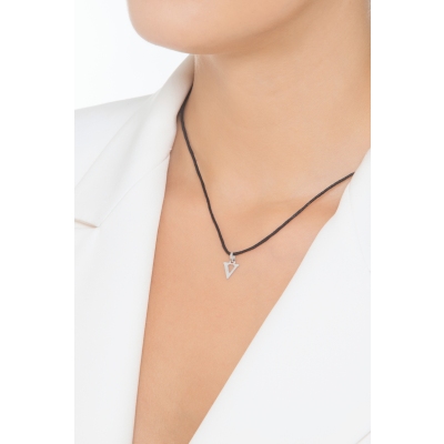 Buchstaben Anhänger V aus Weißgold 18K