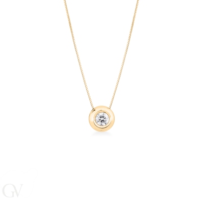 Gelbgold Diamant-Anhänger Zargenfassung 