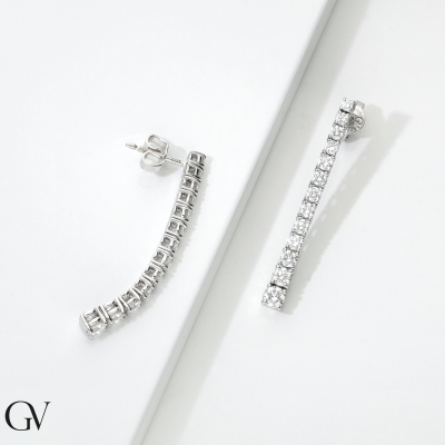 Ohrhänger mit Diamanten 18K Weißgold