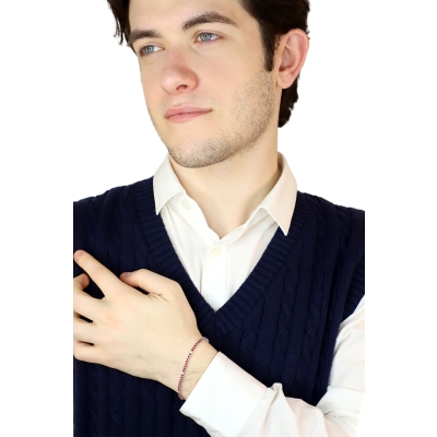 Tennisarmband mit Rubinen und Diamanten Weißgold 750